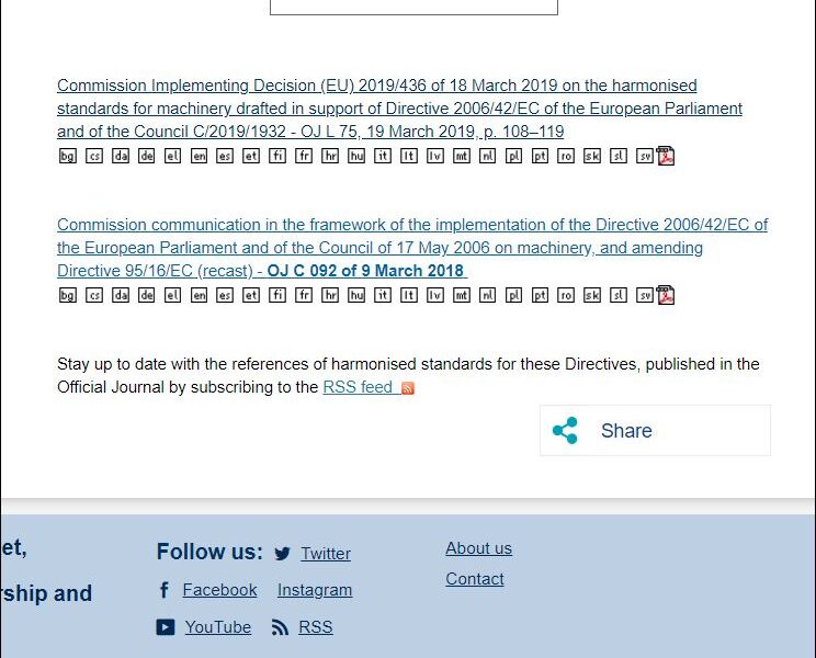 F2 Tech Notes - Machinery Directive Page Publications in the Official Journal