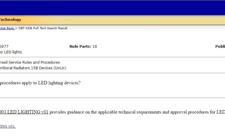 FCC requirements for LED lights