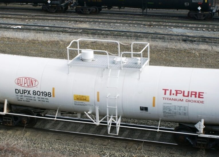 white cylinder train car