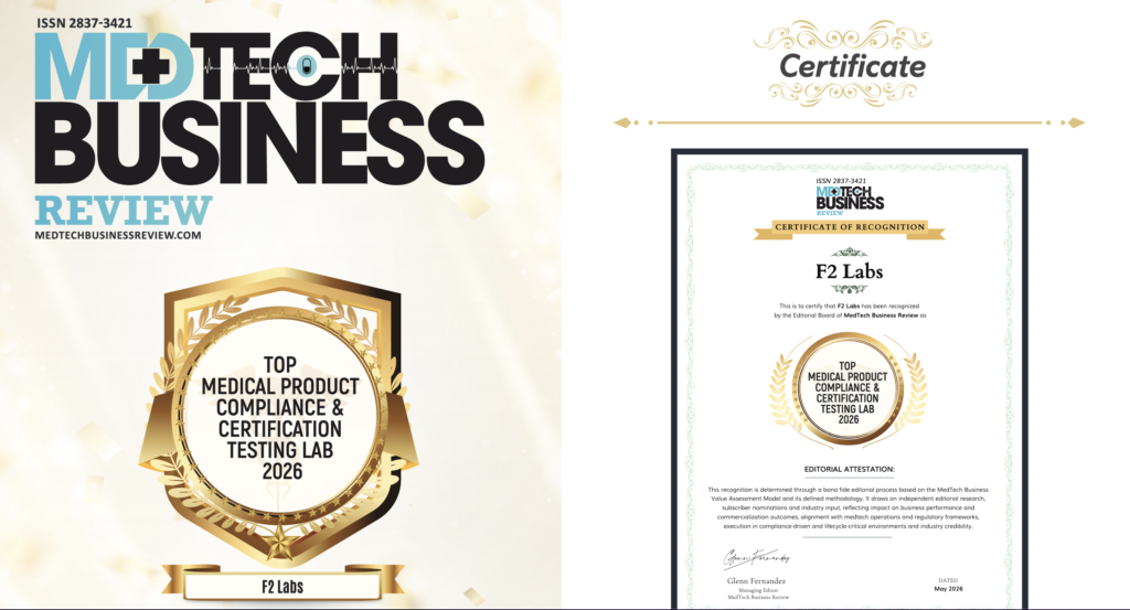 F2 Labs Named Top Medical Product Compliance & Certification Testing Lab 2026